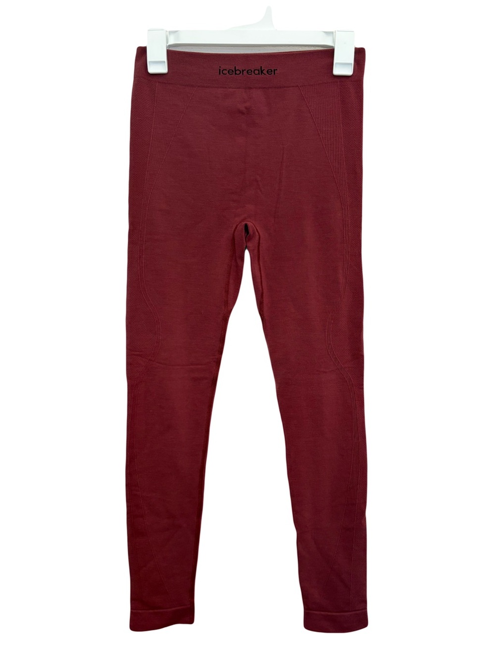 Icebreaker Men's Merino 260 Tech Thermal Leggings Burgundy Base Layer Size Small